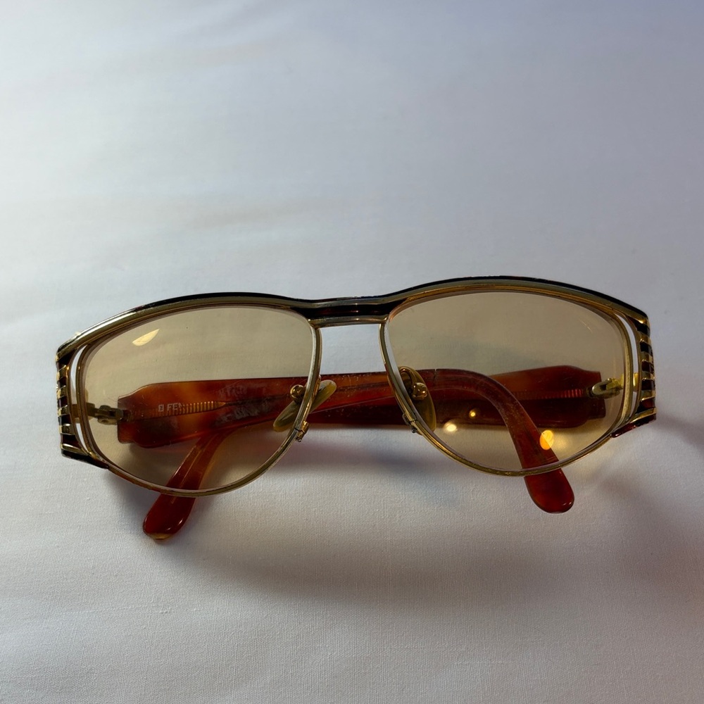 Fendi Vintage Classic Gold and Brown eyeglasses.